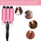 Semme Wavy Hair Curler, Ceramic Heated 3 Barrel Iron, Temperature Adjustable Portable 4 Size Iron Wand Curler DIY Curly Hair Styling Tools (32mm)