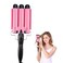 Semme Wavy Hair Curler, Ceramic Heated 3 Barrel Iron, Temperature Adjustable Portable 4 Size Iron Wand Curler DIY Curly Hair Styling Tools (32mm)