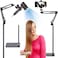 Hair Dryer Stand Holder 360 Rotate Hair Dryer Holder Stand Floor，Adjustable Hands Free Blow Dryer Floor Stand, Blow Dryer Stand Hands Free Clip Suitable for 99% Hair Dryer (Black)