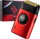 VGR 377 Foil Shaver for Men, Electric Razor for Shaving Face with Double Foil, 21-Speed 9000 RPM Motor Bald Shavers LED Display Titanium Foils, Barber Supplies (Red), Men's Gifts
