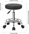 Round Rolling Stool with Footrest PU Leather Height Adjustable 360&deg; Swivel Stool with Wheels Office Stool Chair Home Drafting Work Studio Shop SPA Salon Small (Grey)