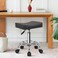Square Rolling Stool with Footrest PU Leather Height Adjustable 360&deg; Swivel Stool with Wheels Massage SPA Salon Stools Task Chair Desk Drafting Bedroom Vanity Stool (Grey)