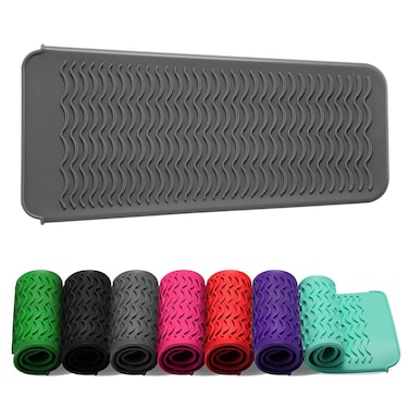 ZAXOP Resistant Silicone Mat Pouch for Flat Iron, Curling Iron,Hot Hair Tools (Grey)