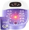 Foot Spa Bath Massager with Heat Bubbles and Vibration Massage and Jets, 16 OZ Calming Lavender Foot Soak Epsom Salt, Koenvenden Foot Soaker With Red Light, 22 Massage Rollers, Adjustable Temp -Purple
