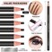 Waterproof Eyebrows Pencil Tattoo Makeup And Microblading Supplies Kit-Permanent Eye Brow Liners In 5 Colors Waterproof Eyebrow Pencils Peel - Brow Pencil Set For Marking (6 Black)