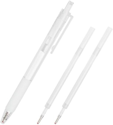 Eyebrow Microblading Mapping Pen, Makeup Position Mapping Marker, 2 Marking Pens with 6 Refills (White)