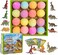 Dinosaur Bath Bombs Gift Set,16 Pack Organic Bath Bomb for Kids with Toys Surprise Inside. Natural Dino Egg Bathbombs Kit for Christmas or Birthday Gift for Girls and Boys