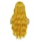 Baruisi Women's Long Curly Wavy Yellow Wig Natural Looking Cosplay Synthetic Bangs Wig for Costume Halloween