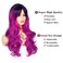 Sallcks Colorful Wig Synthetic Cosplay Costume Wigs for Women Long Curly Wavy Ombre Rose Red Mixed Purple Middle Part Wig for Halloween