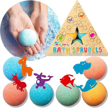 Bath Bombs for Kids: Bathbombs With Surprise Inside That Wows Any Kid, Ideal Toys Fizzies for Age 3+, Men, Women and Girls With Kids, Perfect For Family Bat (6 pcs Per Pack)