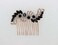 Faship Black Rhinestone Crystal Rose Gold Plated Floral Hair Comb