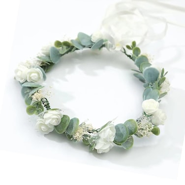 Flower Crown for Girls, Flower Headband Wreath for Wedding, Baby Shower, Family Photos and Fancy Gala