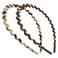 Wavy Headbands Plastic Skinny Thin Non-Slip Flexible Hair Bands Simple Hoops Hair Accessories for Women 2 Pack (Tortoise Shell, Ivory)
