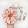Luxury 100% Pure Silk Scrunchies, Jumbo Large Size, Made in Canada, No Crease Gentle for Hair, Women Girl, Silk Hair Ties, Headband Elastic Ponytail Holders, Big Scrunchy (Shy Pink - 1pcs)