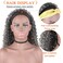 CINHOO Afro Kinky Curly Black Hair Wigs with Headbands Attached Headband Wig for Black Women Afro Curly Wave Deep Wave Gray Headband Wig, Brazilian Virgin Remy Wet Wavy headband Wigs (Gray)