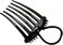 Black Bandette Comb, Comb with Elastic Band,Ponytail Bump It Up Volume Inserts Combs Fluffy Hair Comb Hair Styling Tool with Elastic Rubber Band Hair Combs
