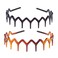 Jowxsx 2 Set of Brown and Black Stylish Black And Brown Zig Zag Headbands for Women Men Fashion Headbands - Trendy Shark Tooth Hair Comb Headband Hair Accessories