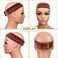 Wig Grip Band Flexible Velvet Scarf Adjustable Wig Comfort Band Headband Wig Comfort Non-Slip Adjustable Fasten Wig Bands with Wavy Silicone (Brown)