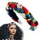 Twist Headband Print Headbands No Slip Wide Headbands Statement Padded Hair Hoop African Handmade Hair Accessories for Women and Girls (A)