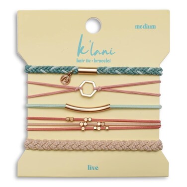 K'lani Live Bracelets for Women &ndash; Elastic Bracelets and Boho Hair Ties &ndash; Cute Hair Ties for Women and Hair Tie Accessories &ndash; Stylish Bracelets Boho Style for Hair and Wrist &ndash; Set of 5 (Small)