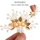 Wedding Hair Pins Set of 5 Pcs - Elegant Leaf Floral Pearl Rhinestones Hair Accessories for Bridal Women (Silver)