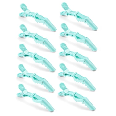 10pcs/set Multicolor Croc Clips Transparent Plastic Hairdresser Clips Hair Styling Sectioning Barrettes Professional Non Slip Alligator Clips Salon DIY Accessories Hairpins (10pcs-Cyan)