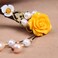 Wooden Hair Pins 7" Chinese Yellow Flower Hair Sticks For Long Hair 1 Pack Buns Accessories for Girl