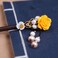 Wooden Hair Pins 7" Chinese Yellow Flower Hair Sticks For Long Hair 1 Pack Buns Accessories for Girl