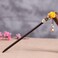 Wooden Hair Pins 7" Chinese Yellow Flower Hair Sticks For Long Hair 1 Pack Buns Accessories for Girl