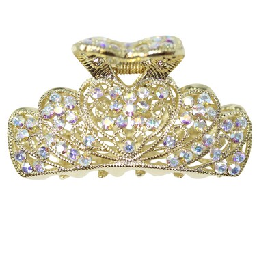 Faship Sparkling AB Rhinestone Crystal Floral Hair Claw Clips