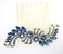 Faship Gorgeous Navy Blue Crystal Floral Hair Comb