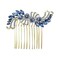 Faship Gorgeous Navy Blue Crystal Floral Hair Comb