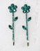 Faship Gorgeous A Pair Of Green Rhinestone Crystal Floral Hair Clips Pins 2 Pcs