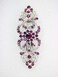 Faship Gorgeous Purple Crystal Hearts And Floral Hair Barrette