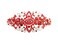 Faship Red Floral Crystal Hair Barrette Clip