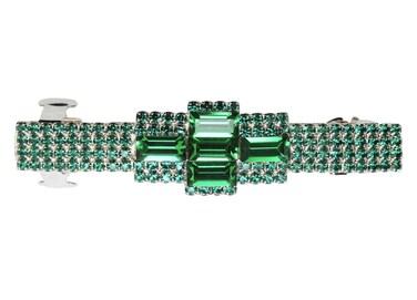 Faship Gorgeous Emerald Color Green Crystal Hair Barrette Clip