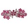 Faship Gorgeous Pink Floral Crystal Hair Barrette Clip