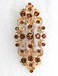 Faship Gorgeous Smoked Topaz Color Rhinestone Crystal Floral Hair Barrette Clip