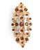 Faship Gorgeous Smoked Topaz Color Rhinestone Crystal Floral Hair Barrette Clip