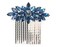 Faship Navy Blue Rhinestone Crystal Floral Hair Comb