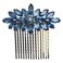 Faship Navy Blue Rhinestone Crystal Floral Hair Comb