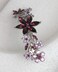 Faship Purple Rhinestone Crystal Floral Hair Barrette Clip