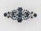 Faship Navy Blue Rhinestone Crystal Floral Double Hearts Hair Barrette Clip