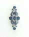 Faship Navy Blue Rhinestone Crystal Floral Double Hearts Hair Barrette Clip