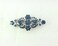Faship Navy Blue Rhinestone Crystal Floral Double Hearts Hair Barrette Clip