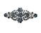 Faship Navy Blue Rhinestone Crystal Floral Double Hearts Hair Barrette Clip