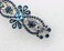 Faship Gorgeous Navy Blue Rhinestone Crystal Floral Hair Barrette Clip