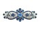 Faship Gorgeous Navy Blue Rhinestone Crystal Floral Hair Barrette Clip