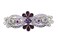 Faship Purple Rhinestone Crystal Floral Hair Barrette Clip