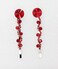 Faship A Pair Of Red Premium Rhinestone Crystal Floral Hair Clips 2 Pcs Pins - Red